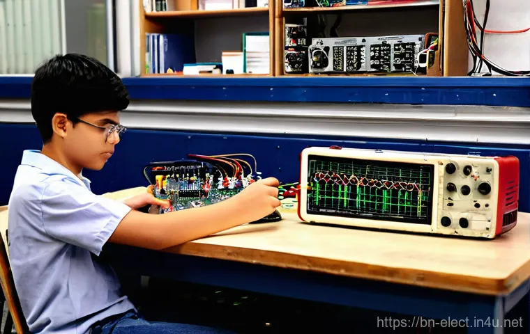 전자기기 실기 시험 준비 팁 - **Prompt 1: Focused Learning at an Electronics Workbench**
"A bright, clean image of a teenage s...