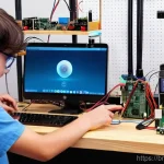 Home 18 전자기기 자격증과 기업별 선호도 - **Prompt: A young adult (late teens/early twenties) electronics enthusiast, fully clothed in a casua...